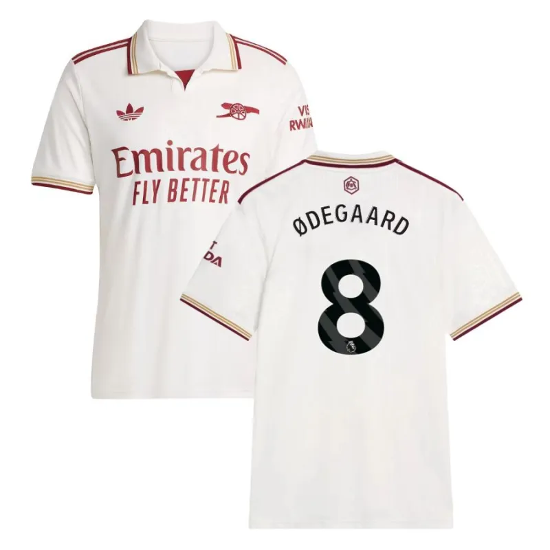 Arsenal ØDEGAARD 2025/26 Third Jersey - White