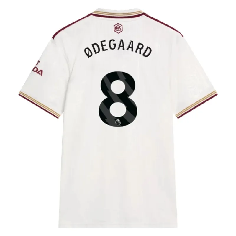 Arsenal ØDEGAARD 2025/26 Ensemble de troisième maillot pour enfants - Blanc