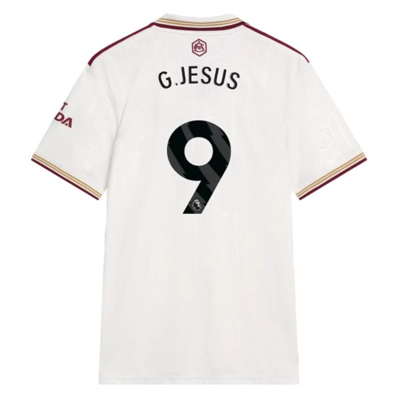Arsenal G.JESUS 2025/26 Third Kids' Jersey Set - White