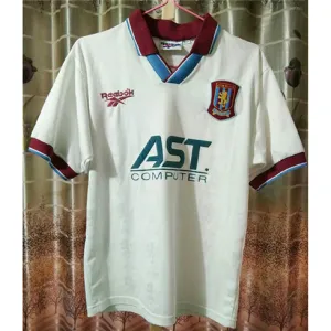 Aston Villa 1995 - 96 Away Retro Jersey - White