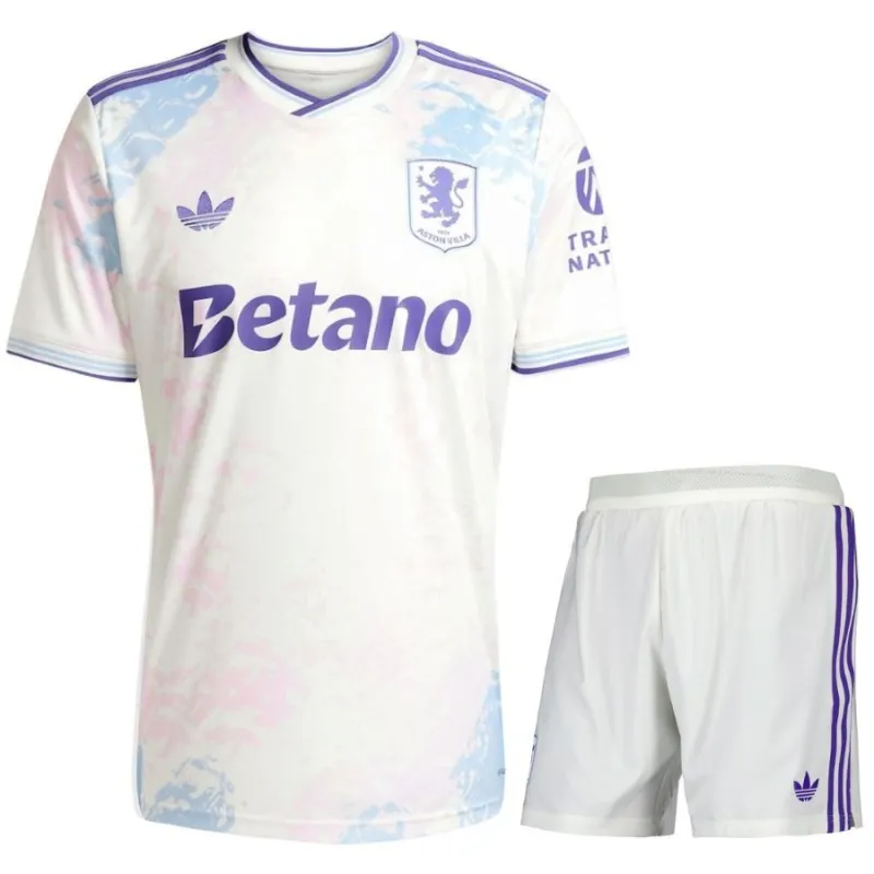 Maillot + Short Third Enfant Aston Villa 2025/26 - Blanc