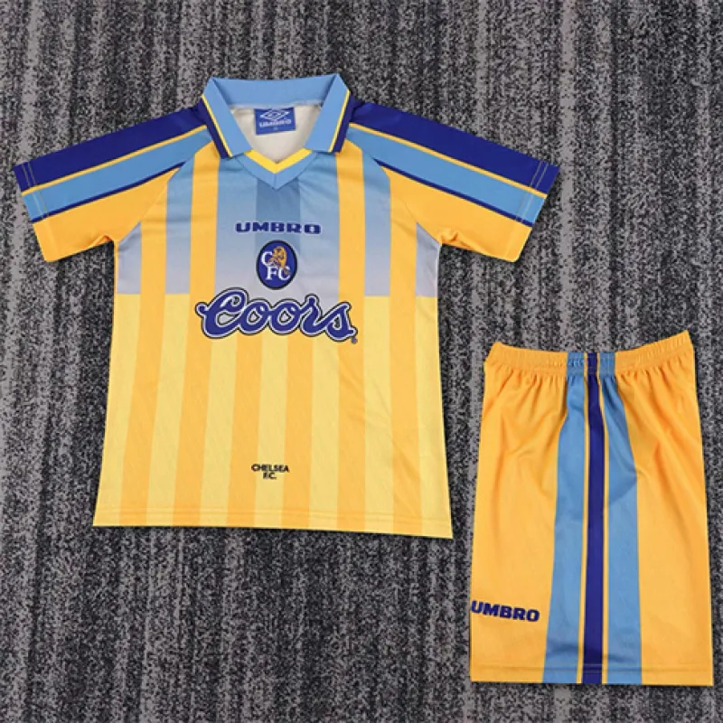 Maillot rétro d'enfant de Chelsea 1995 - 97 pour match à l'extérieur - Jaune