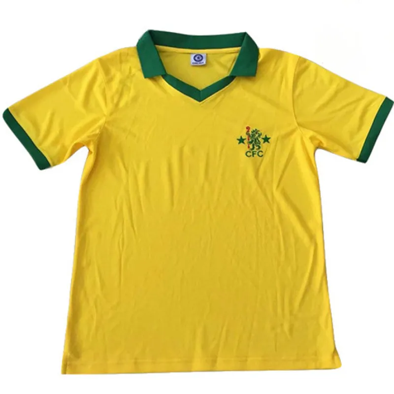Camiseta retro infantil de partido fuera de Chelsea 1980 - Amarilla