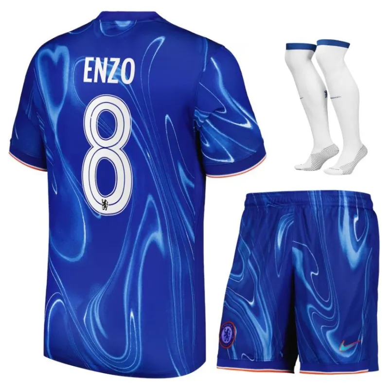 L'ensemble de maillots pour enfants de domicile de Chelsea 2024/25 d'Enzo - Bleu