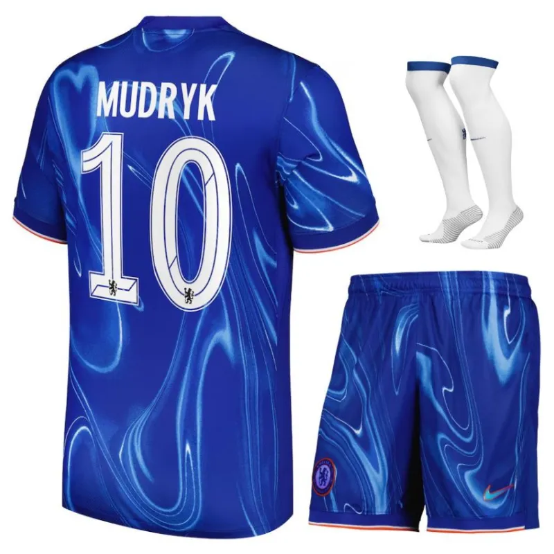 Mudryk's Chelsea 2024/25 Home Kids' Jersey Set - Blue
