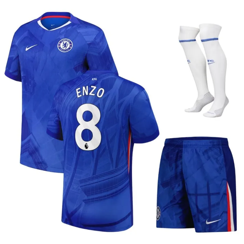 Ensemble de maillot enfant à domicile du Chelsea ENZO 2025/26 - Bleu