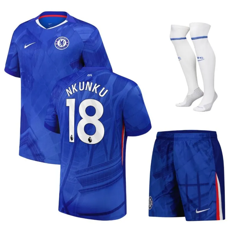 Chelsea NKUNKU 2025/26 Heim-Kinder-Trikot-Set - Blau