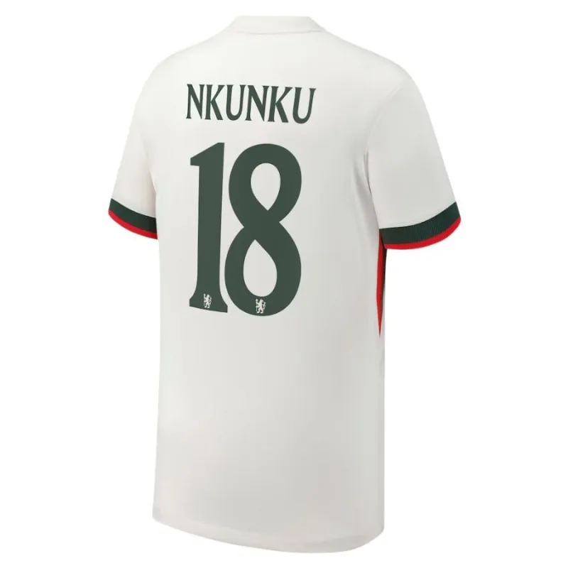 Ensemble de maillot enfant à l'extérieur du Chelsea NKUNKU 2025/26 - Blanc