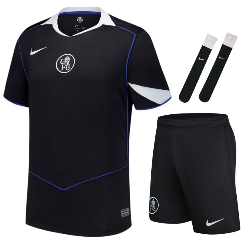 Chelsea 2025/26 Drittes Kinder-Trikot-Set - Schwarz