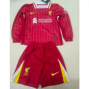 Camiseta de manga larga para niños de local de Liverpool 2024/25 - Roja