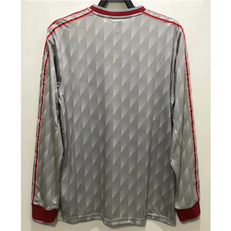 Liverpool 1989 - 91 Retro - Auswärts - Langarm - Trikot - Grau