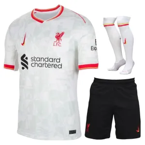 Liverpool's 2024/25 Third Kids' Jersey Set - White