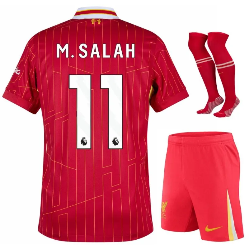 Salah's Liverpool 2024/25 Home Kids' Jersey Set - Red