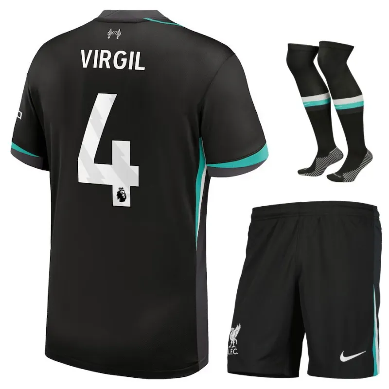 Virgils Liverpool 2024/25 Auswärts - Kinder - Trikotsatz - Waldgrün