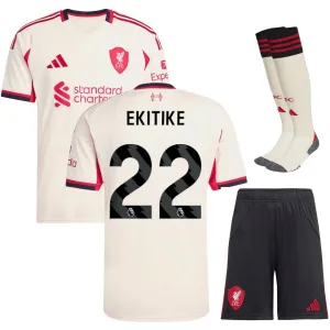 Liverpool EKITIKE 2025/26 Away Kids' Kit Jersey - White