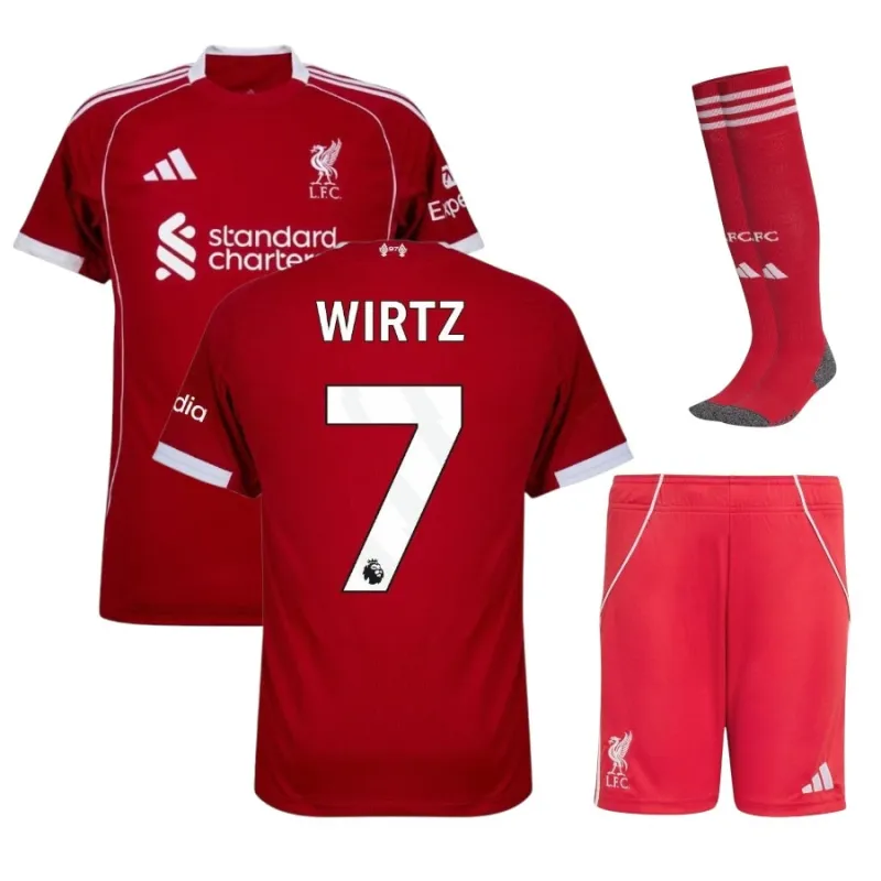 Liverpool WIRTZ 2025/26 Home Kids Kit - Red