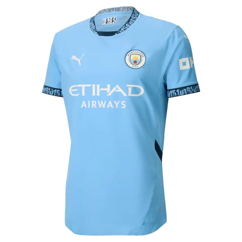 Maillot domicile de la version joueur de Manchester City 2024/25 - Bleu