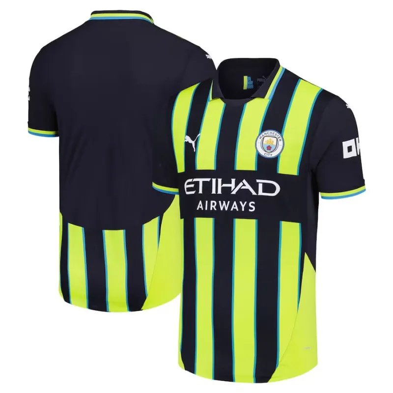 Maillot extérieur de la version joueur de Manchester City 2024/25 - Noir/Vert