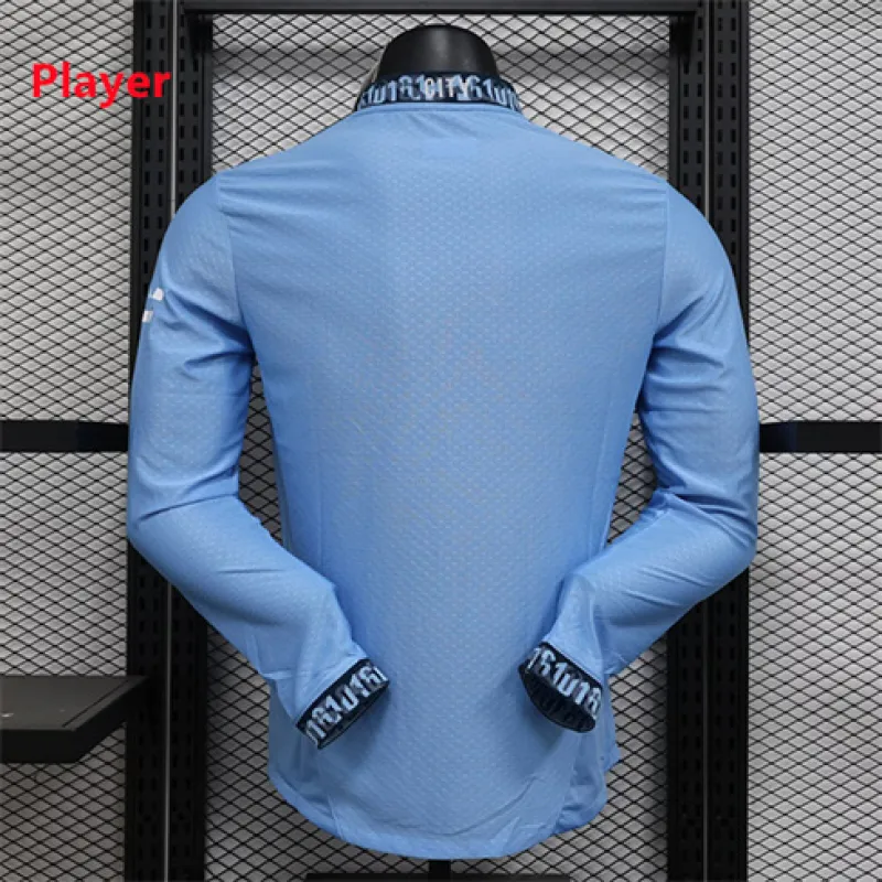 Manchester City 2024/25 Home Player Version Long-Sleeved Jersey - Blue