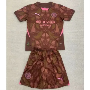 Maillot et shorts de gardien pour enfants de Manchester City 2024/25 - Brun