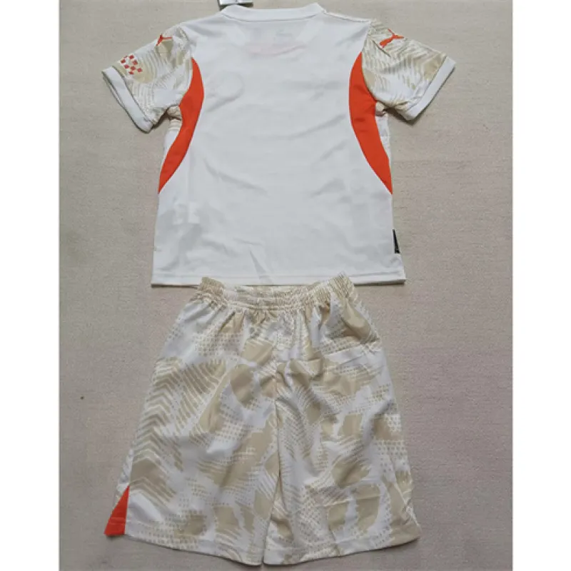 Camiseta y pantalones cortos de arquero para niños de Manchester City 2024/25 - Blanco