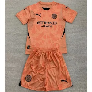 Maillot et shorts de gardien de but pour enfants de Manchester City 2024/25 - Orange