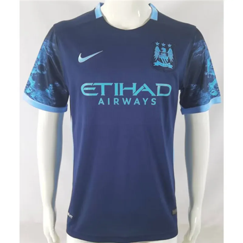 Manchester City 2015/16 Retro Auswärts-Trikot - Blau