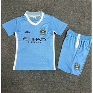 Manchester City 2011/12 Kids Home Retro Jersey - Blue