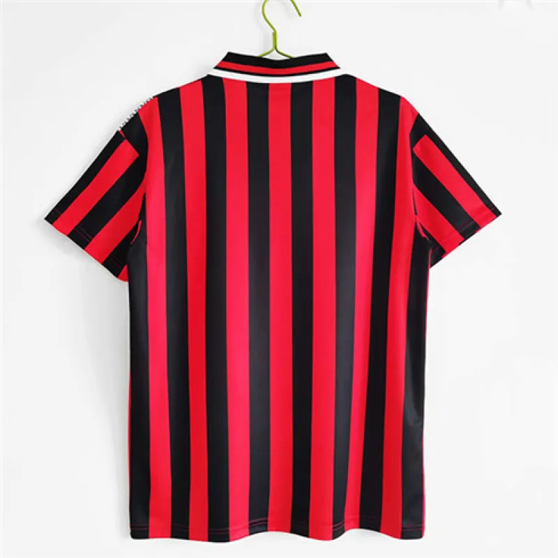 Manchester City 1994 - 96 Retro Auswärts-Trikot - Rot/Schwarz