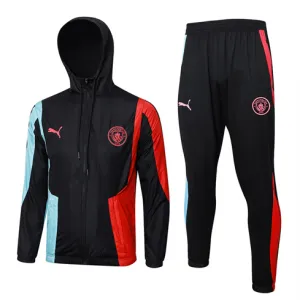 Manchester City 2024/25 Hooded Windproof Sports Jacket - Black
