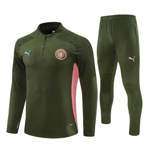 Manchester City 2024/25 Kids' Sports Wear - Army Green