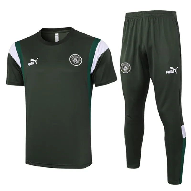 T-shirt et pantalon d'entraînement de Manchester City 2024/25 - Vert kaki