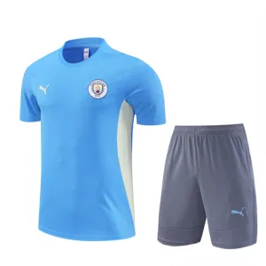 Manchester City 2024/25 Kids' Training Shirt and Shorts - Blue
