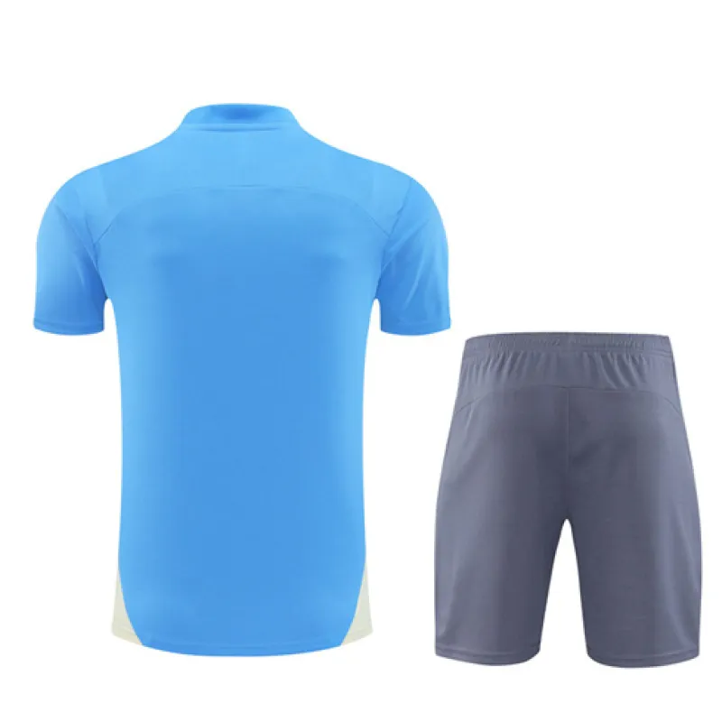 T-shirt et shorts d'entraînement pour enfants de Manchester City 2024/25 - Bleu