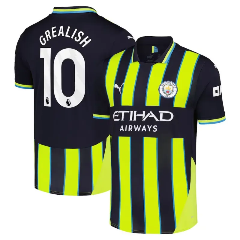 GREALISH Manchester City 2024/25 Away Jersey - Black/Green