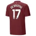 DEBRUYNE Manchester City 2024/25 Third Jersey - Burgundy