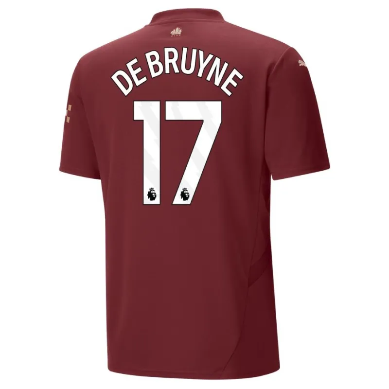 DEBRUYNE Manchester City 2024/25 Third Jersey - Burgundy
