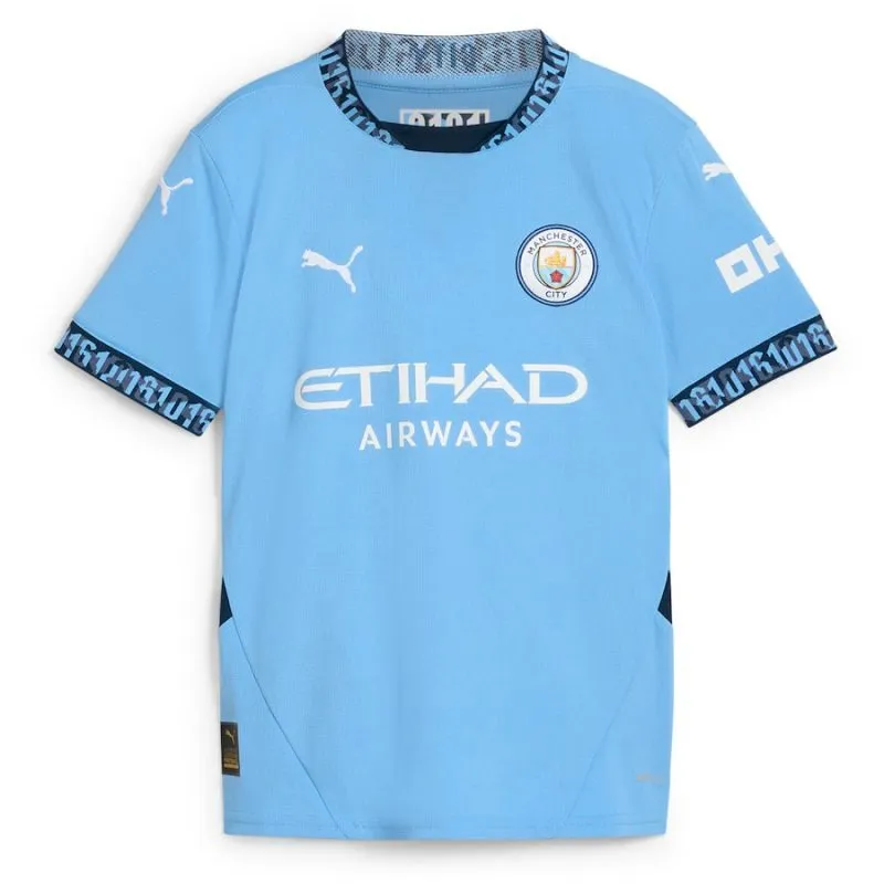 GREALISH Ensemble de maillot d'enfant domicile de Manchester City 2024/25 - Bleu