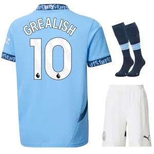 GREALISH Manchester City Kinder Heimtrikot-Set 2024/25 - Blau
