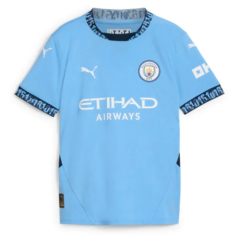 DEBRUYNE Ensemble de maillot d'enfant domicile de Manchester City 2024/25 - Bleu