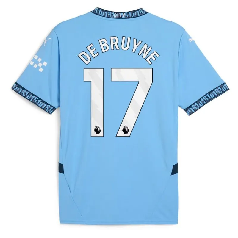 DEBRUYNE Ensemble de maillot d'enfant domicile de Manchester City 2024/25 - Bleu