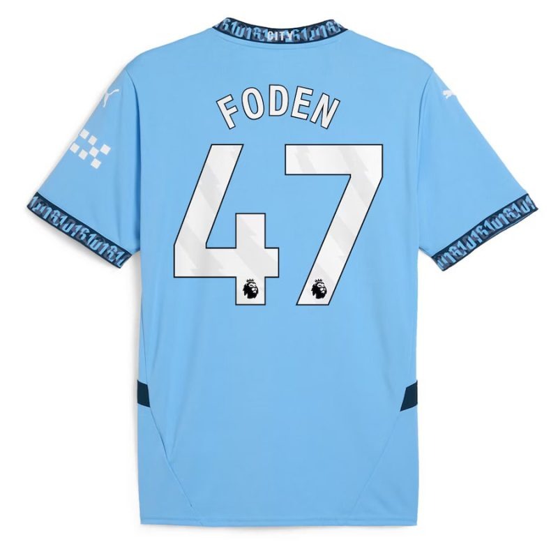 FODEN Manchester City Kids' Home Jersey Set 2024/25 - Blue