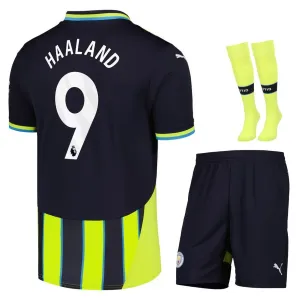 HAALAND Manchester City Kinder Auswärtstrikot-Set 2024/25 - Schwarz/Grün