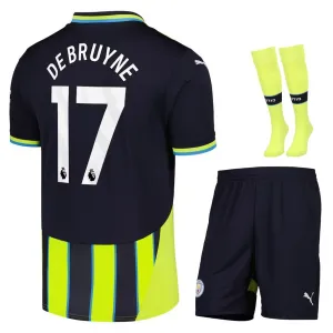 DEBRUYNE Manchester City Kinder Auswärtstrikot-Set 2024/25 - Schwarz/Grün