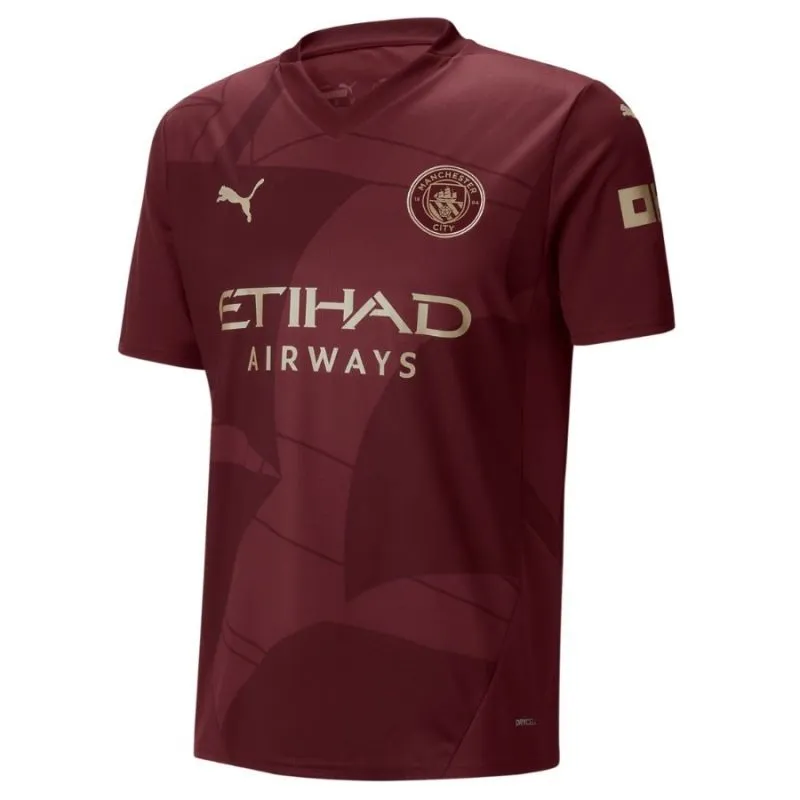 DEBRUYNE Manchester City Kids' Third Jersey Set 2024/25 - Burgundy
