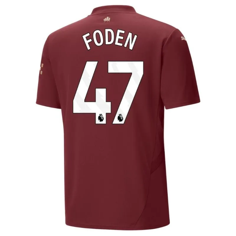 FODEN Manchester City Kids' Third Jersey Set 2024/25 - Burgundy