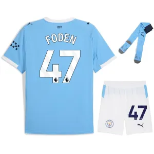 Kit per bambini FODEN Manchester City 2025/26 casa - Blu