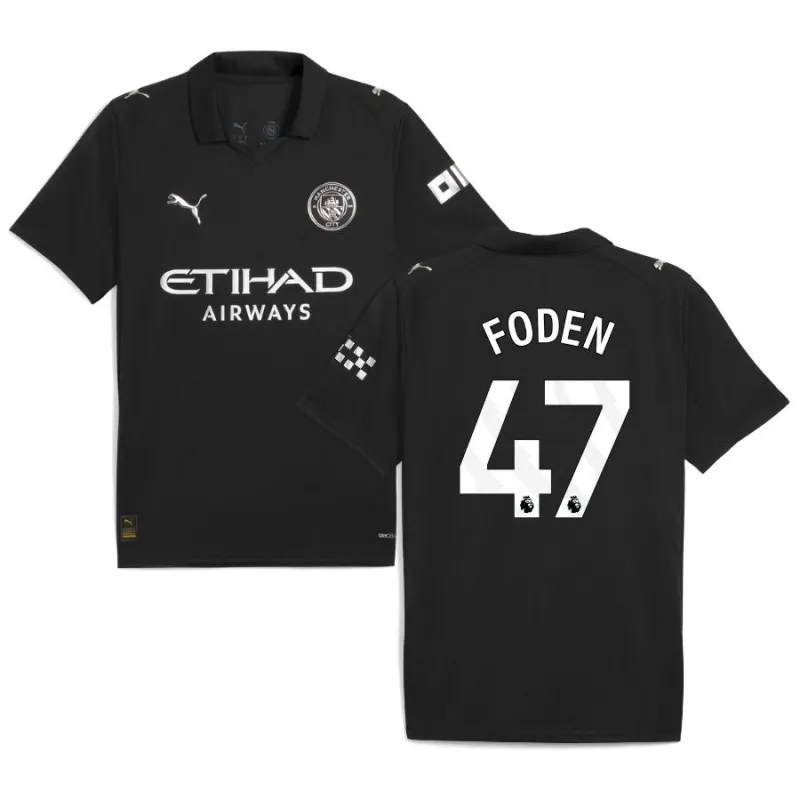 Maillot à l'extérieur de FODEN pour le Manchester City 2025/26 - Noir