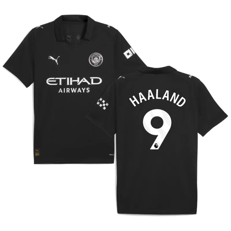 Manchester City HAALAND 2025/26 Auswärtstrikot - Schwarz