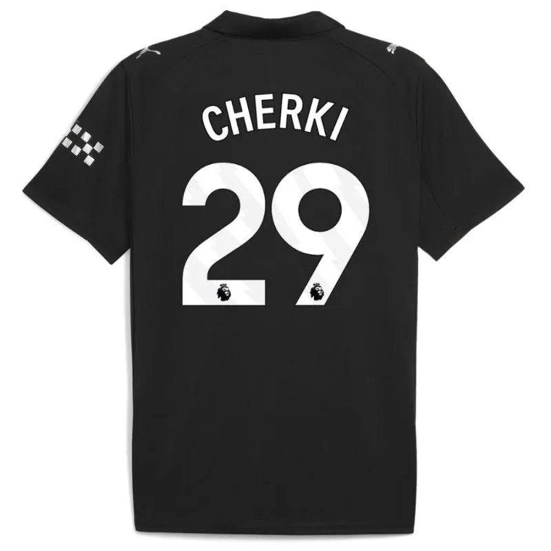 Set di maglia bambini in trasferta di Cherki per il Manchester City 2025/26 - Nero